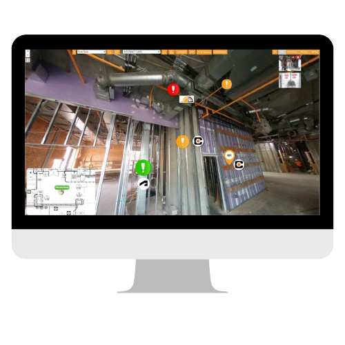 Person with 360 camera on site